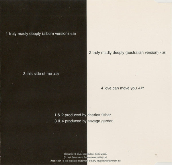 Savage Garden : Truly Madly Deeply (CD, Single)