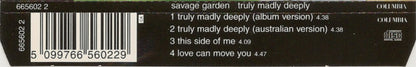 Savage Garden : Truly Madly Deeply (CD, Single)