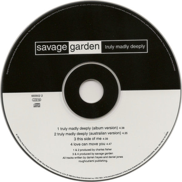 Savage Garden : Truly Madly Deeply (CD, Single)