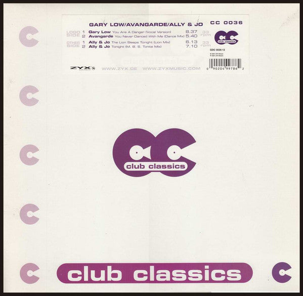 Gary Low / Avantgarde / Ally & Jo : Club Classics 36 (12")