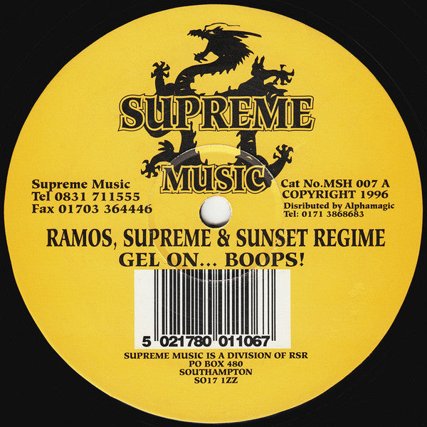 Ramos, Supreme & Sunset Regime : Gel On . . . Boops! / The Brazillian (12")