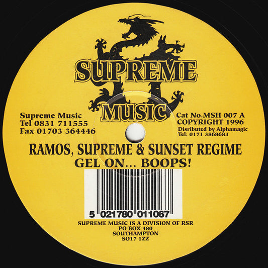 Ramos, Supreme & Sunset Regime : Gel On . . . Boops! / The Brazillian (12")