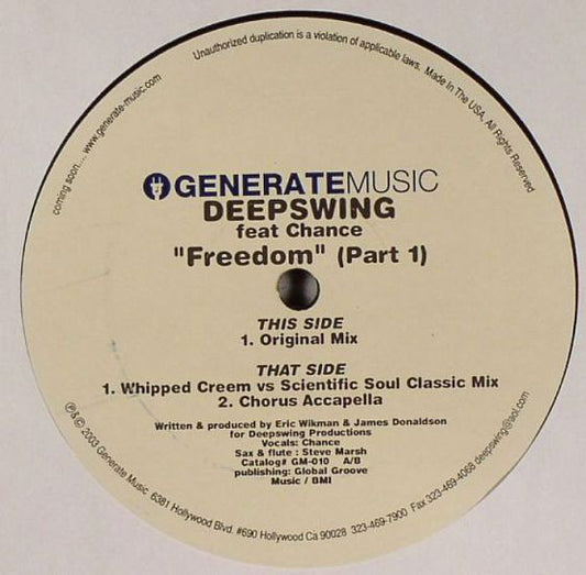 Deep Swing Feat Chance : Freedom (Part 1) (12")