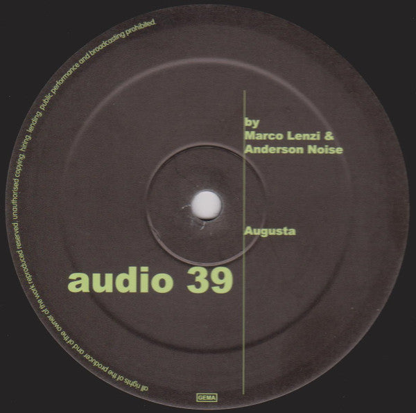 Marco Lenzi & Anderson Noise : Augusta (12")