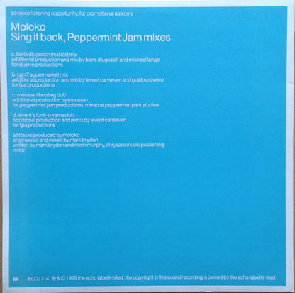 Moloko : Sing It Back (Peppermint Jam Mixes) (2x12", Promo)
