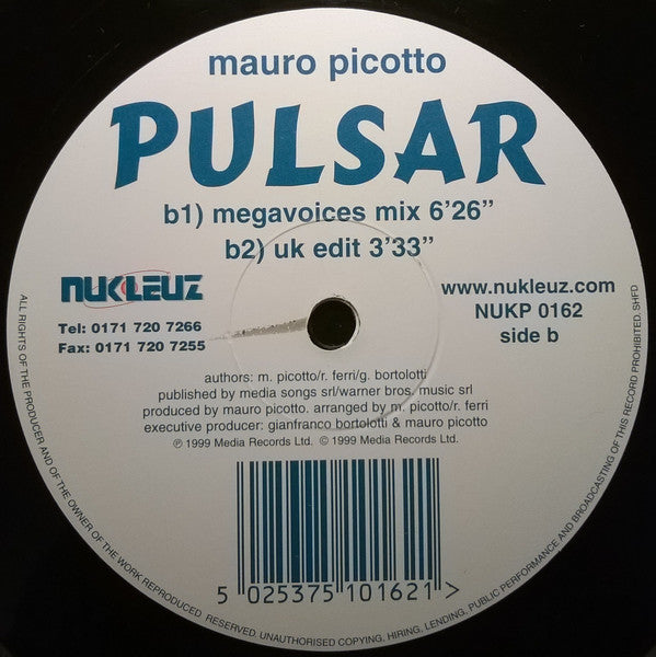 Mauro Picotto : Pulsar (12")