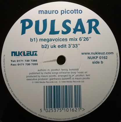 Mauro Picotto : Pulsar (12")