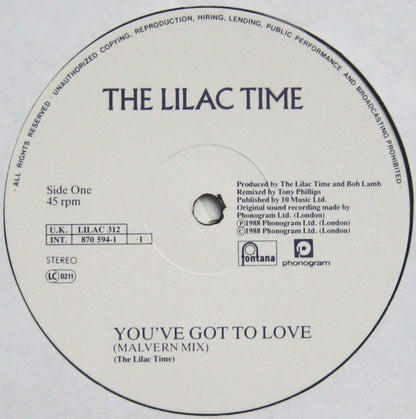 The Lilac Time : You've Got To Love (12", Ltd)