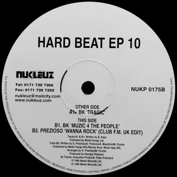 BK / Prezioso : Hard Beat EP 10 (12", EP)