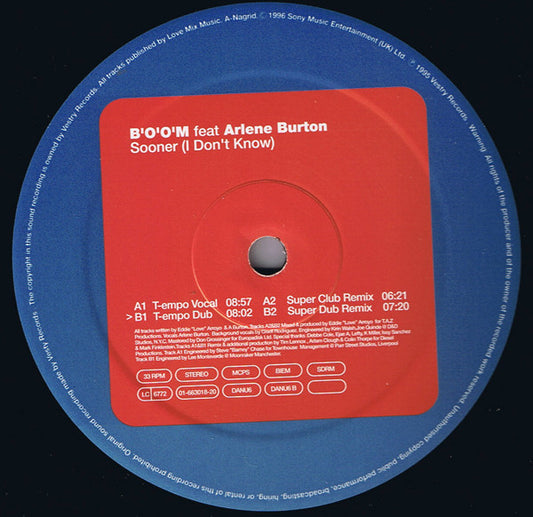 B.O.O.M. : Sooner (I Don't Know) (12")