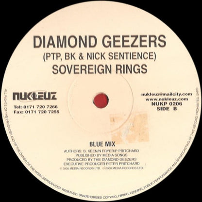Diamond Geezers (PTP, BK & Nick Sentience)* : Sovereign Rings (12")