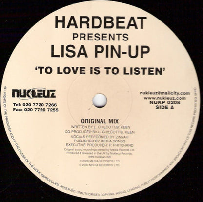 Hardbeat Presents Lisa Pin-Up : To Love Is To Listen (12")