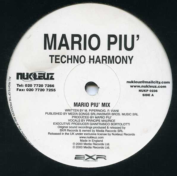 Mario Più : Techno Harmony (12")