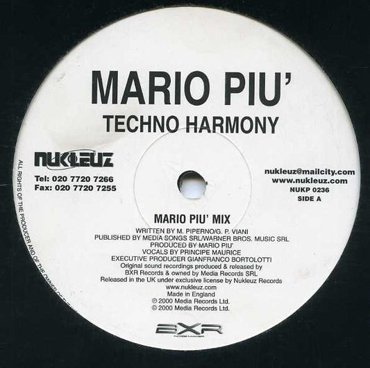 Mario Più : Techno Harmony (12")