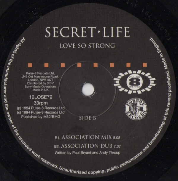 Secret Life : Love So Strong (12", Single)