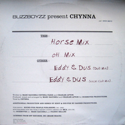 Buzzboyzz Present Chynna : This Groove (12")