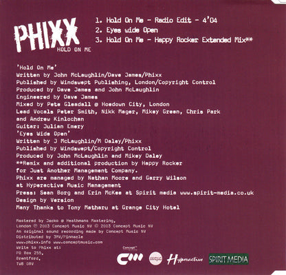 Phixx : Hold On Me (CD, Single, CD2)