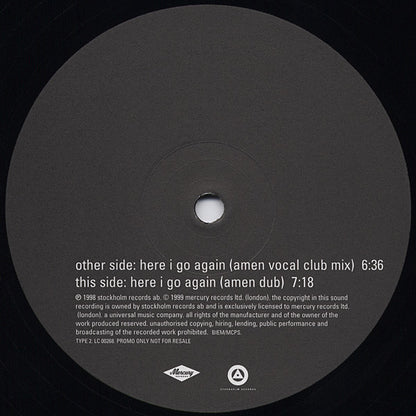 E-Type : Here I Go Again (12", Promo)