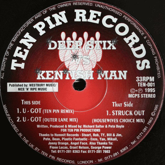 Deep Stix Vs Kentish Man : U-Got (12")