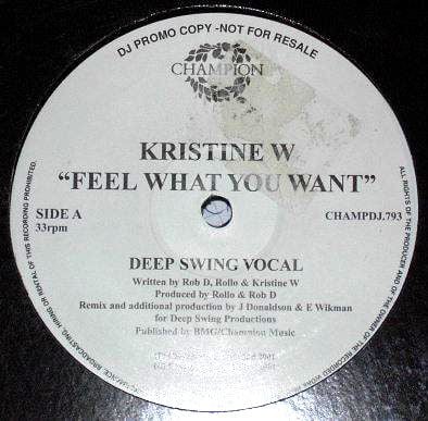 Kristine W : Feel What You Want (2x12", Promo)