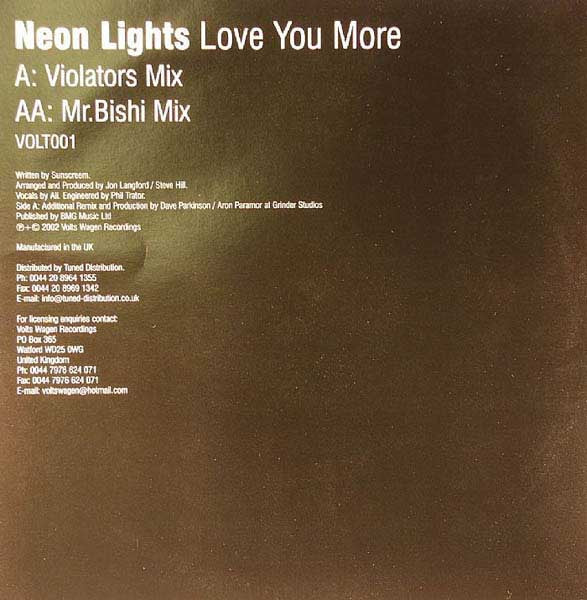 Neon Lights : Love You More (12")