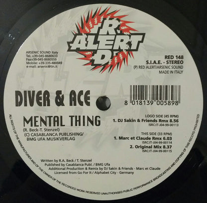 Diver & Ace : Mental Thing (12")