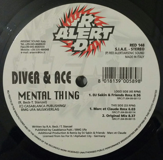 Diver & Ace : Mental Thing (12")