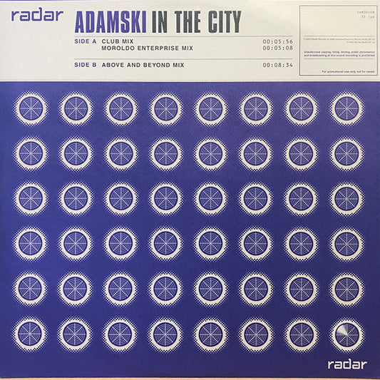 Adamski : In The City (12", Promo)