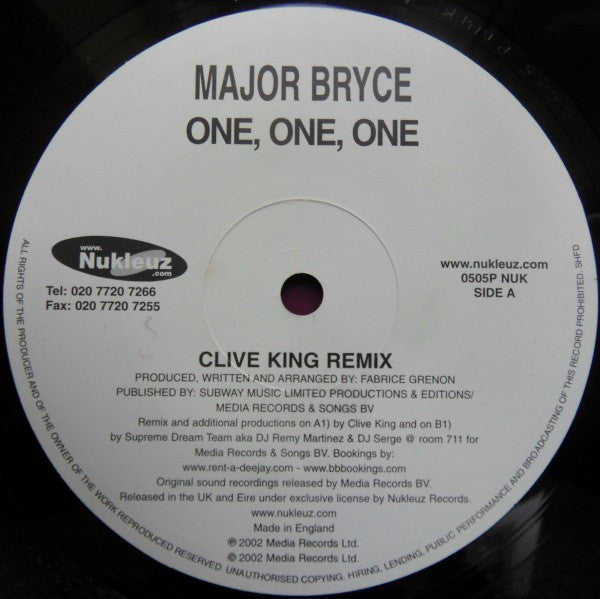 Major Bryce : One, One, One (12")