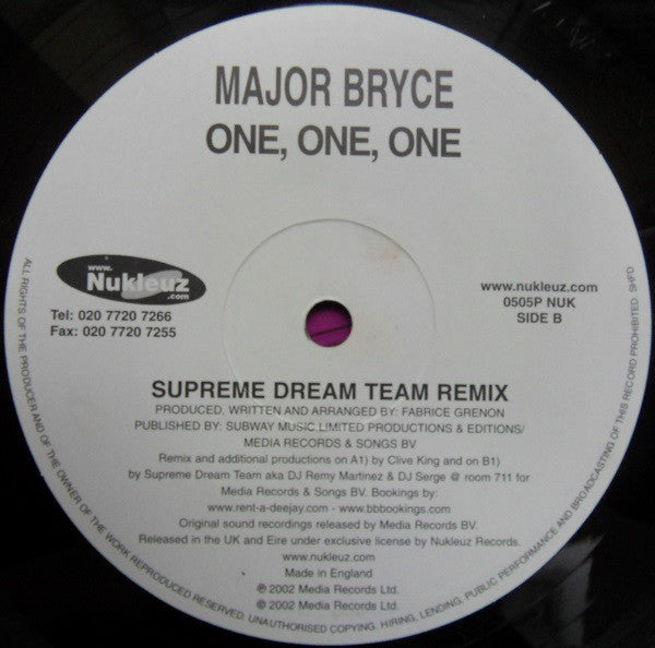 Major Bryce : One, One, One (12")