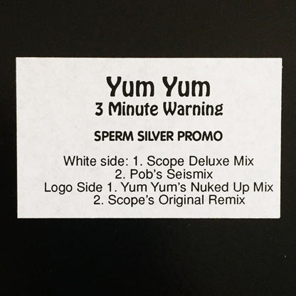 Yum Yum : 3 Minute Warning (The Remixes) (12", Promo, Sil)