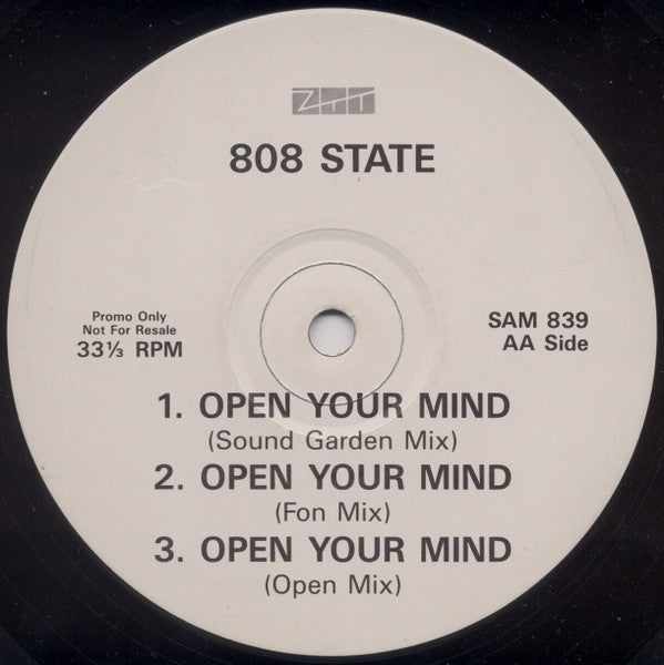 808 State : Lift / Open Your Mind (12", Promo)