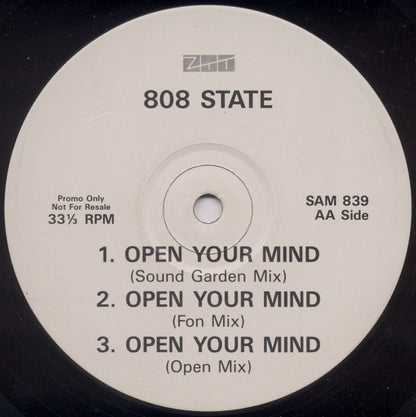 808 State : Lift / Open Your Mind (12", Promo)