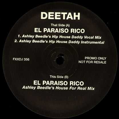 Deetah : El Paraiso Rico (2x12", Promo)
