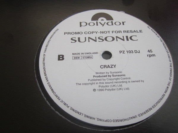 Sunsonic : Driveaway (12", Promo)
