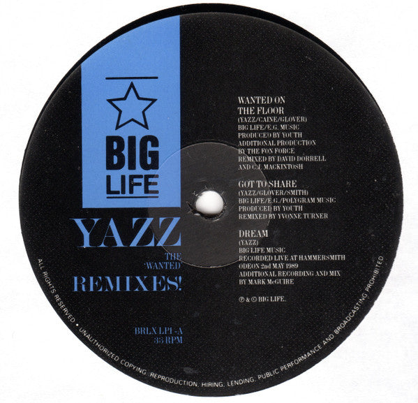 Yazz : The 'Wanted' Remixes! (LP, Album, Ltd)