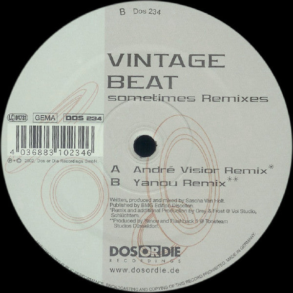 Vintage Beat : Sometimes Remixes (12")