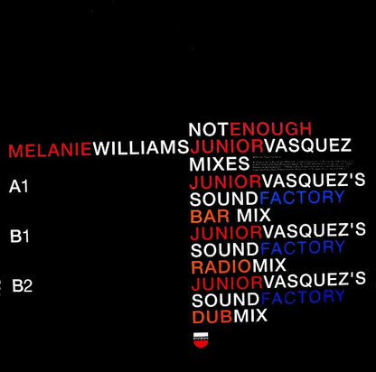 Melanie Williams : Not Enough (Junior Vasquez Mixes) (12", Promo)