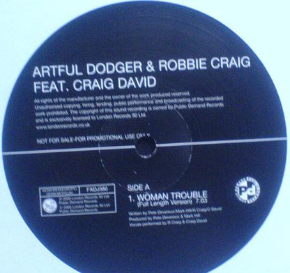 Artful Dodger & Robbie Craig Feat Craig David : Woman Trouble (2x12", Promo)