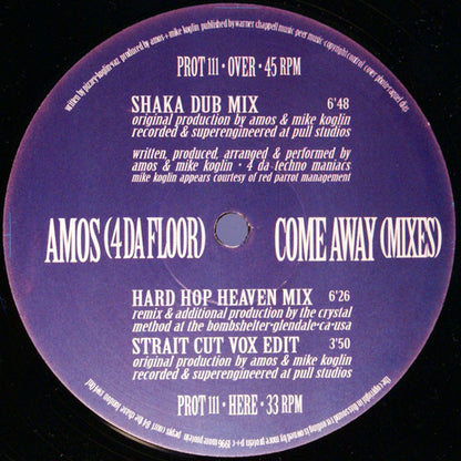 Amos : Come Away (The 4 Da Floor Mixes) (12")