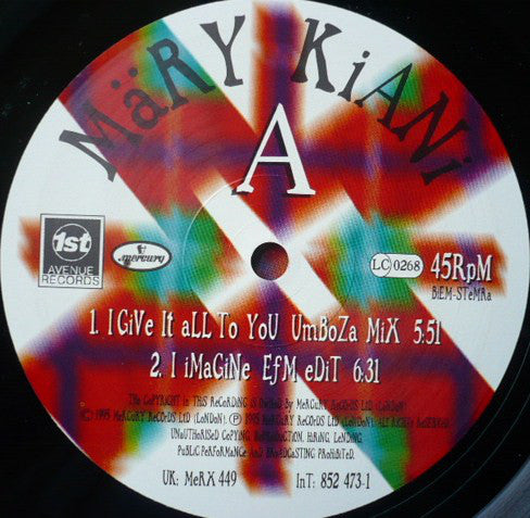 Mary Kiani : I Give It All To You / I Imagine (12")