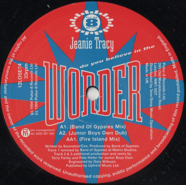 Jeanie Tracy : Do You Believe In The Wonder (12", Single)