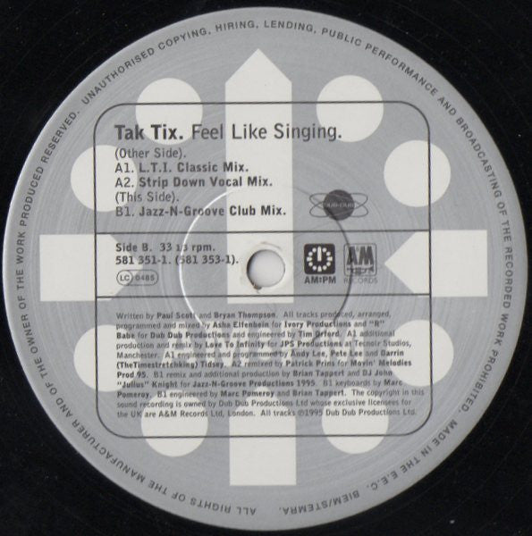 Tak Tix : Feel Like Singing (2x12")