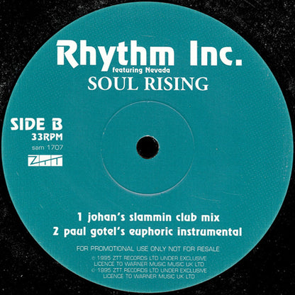 Rhythm Inc. Featuring Nevada (16) : Soul Rising (12", Promo)