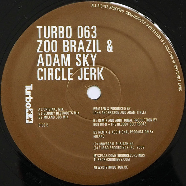 Zoo Brazil & Adam Sky : Circle Jerk (12")