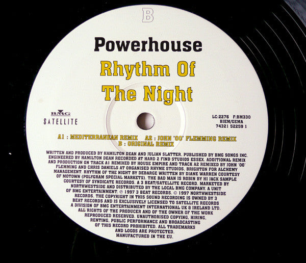 Powerhouse (3) : Rhythm Of The Night (12", Single)