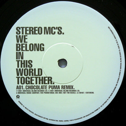 Stereo MC's : We Belong In This World Together (12", Promo)