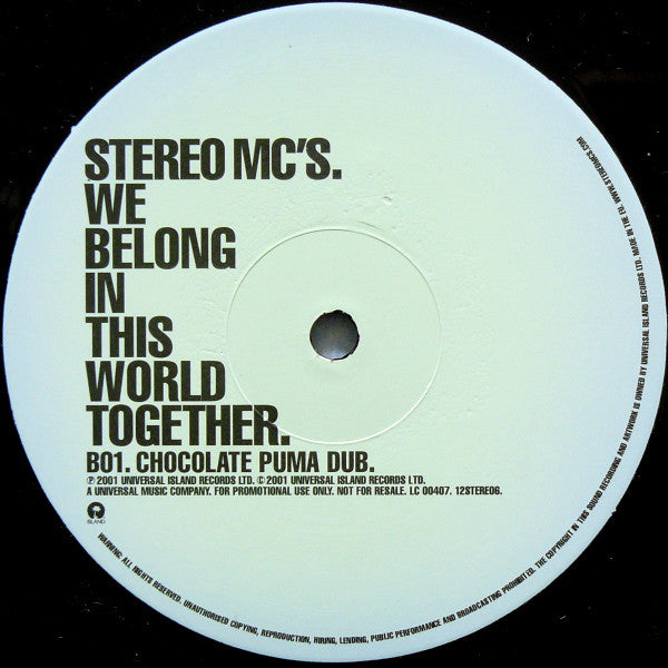 Stereo MC's : We Belong In This World Together (12", Promo)