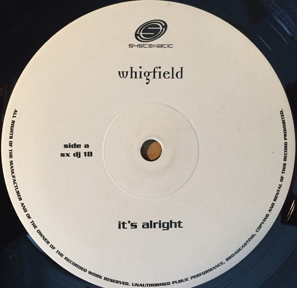 Whigfield : It's Alright (12", Promo)