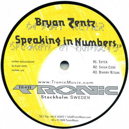 Bryan Zentz : Speaking In Numbers EP (12", EP)